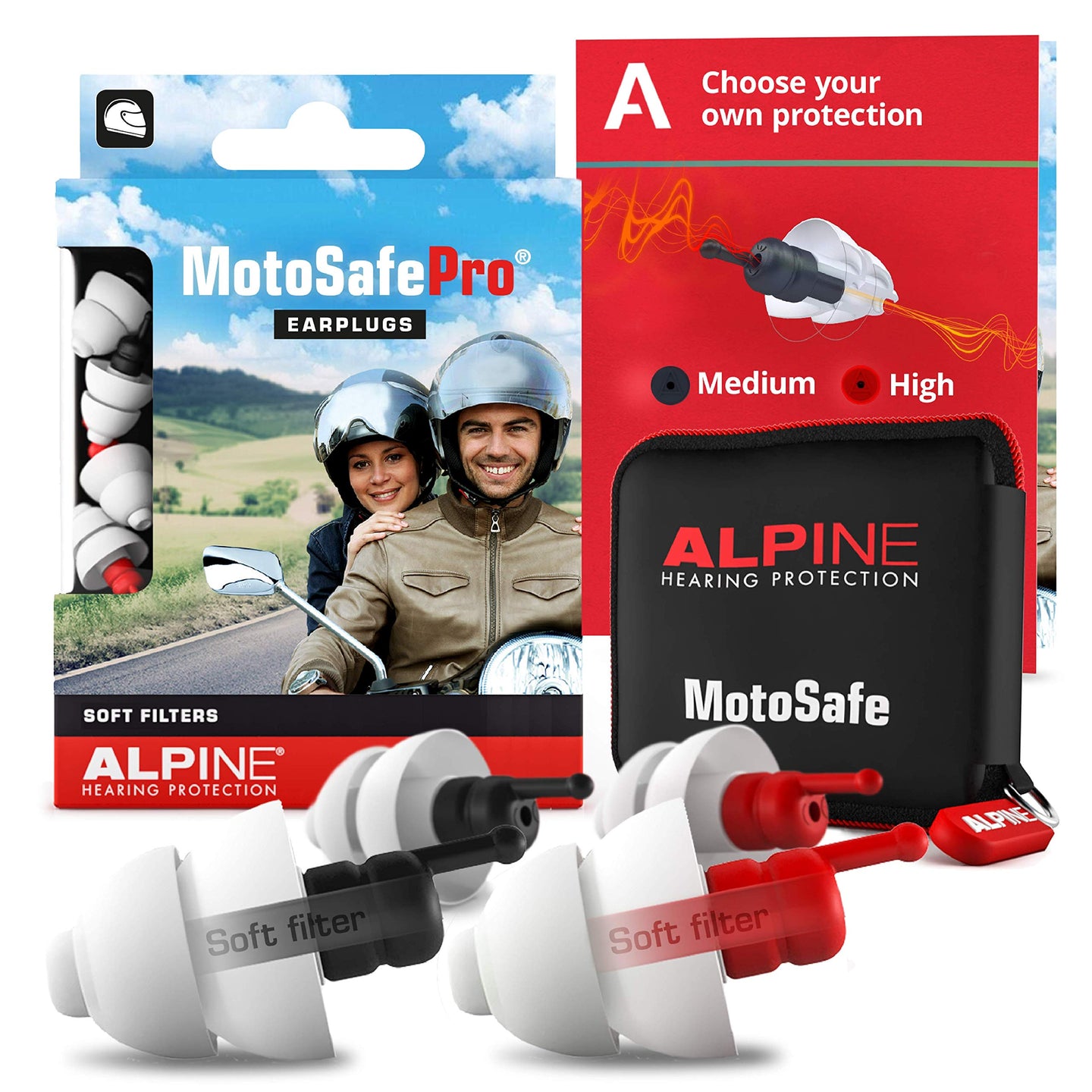 ALPINE HEARING PROTECTION EARPLUGS MOTOSAFE PRO MINIGRIP 111.23.112