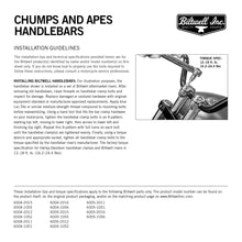 Load image into Gallery viewer, Biltwell | Chumps Handlebar | Chrome Plated Finish | TBW with Insert | 1&quot; | Compatible With Cable Operated Throttles and Harley&#39;s Throttle-By-Wire Control Module
