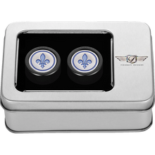 Load image into Gallery viewer, FIGURATI DESIGNS BLUE FLEUR-DE-LIS DOCKING COVERS BLACK 25X32mm FD05-25.2/32-BK