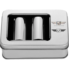 Load image into Gallery viewer, FIGURATI DESIGNS ND MAG DOCKING COVERS SILVER WITH FD LOGO 25.2X46.5mm FD01-DC-25.2/46.5-SS