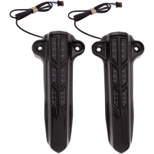 Load image into Gallery viewer, CIRO LLC 14-19 FLHT Lwr Leg Cvrs Gl Blk w AMBER LED'S 43003