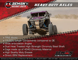 Demon Heavy Duty Axle for Yamaha YXZ 1000 (2016-19) Front Right/Left
