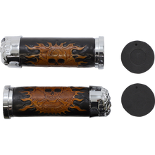 Load image into Gallery viewer, DRAG SPECIALTIES SKULL GRIPS W/ RED EYES (PR) DS-243256
