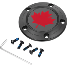 Load image into Gallery viewer, FIGURATI DESIGNS RED MAPLE LEAF TWIN CAM TIMING COVER BLACK FD03-TC-5H-BK