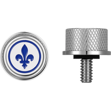 Load image into Gallery viewer, FIGURATI DESIGNS BLUE FLEUR-DE-LIS SEAT SCREW SILVER FD05-SEAT_SCREW-SS