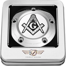 Load image into Gallery viewer, FIGURATI DESIGNS TIMING COVER SILVER WITH MASONIC EMBLEM, 5-HOLE FD42-TC-5H-SS