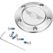 Load image into Gallery viewer, FIGURATI DESIGNS TIMING COVER SILVER WITH FIGURATI DESIGNS LOGO, 5-HOLE FD01-TC-5H-SS