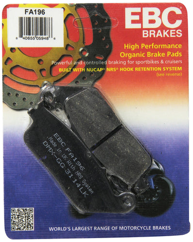 EBC FA196 ORGANIC SERIES BRAKE PAD SET EBC FA196