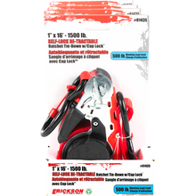 Load image into Gallery viewer, ERICKSON 1x16 1500lb Self Lock Retractable Ratchet Strap w lock hook 01435