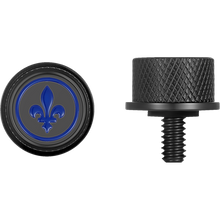 Load image into Gallery viewer, FIGURATI DESIGNS BLUE FLEUR-DE-LIS SEAT SCREW BLACK FD05-SEAT_SCREW-BK