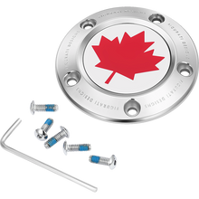 Load image into Gallery viewer, FIGURATI DESIGNS RED MAPLE LEAF TWIN CAM TIMING COVER SILVER FD03-TC-5H-SS