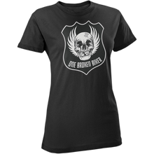Load image into Gallery viewer, ONE BROKEN BIKER WMNS FITTED TEE OG OBB LOGO BLK LG WTEEBLKOGLOGOL