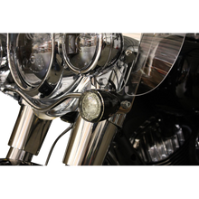 Load image into Gallery viewer, CUSTOM DYNAMICS IND Frnt Turn Signal, w White Halo &amp; Amber- Chrome PR PB-IND-FTS-AW-C