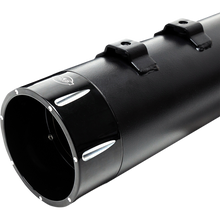 Load image into Gallery viewer, S&amp;S CYCLE 95-16 FLHT MUFFLERS 4.5&quot; BLK/B.TRACR 550-0625