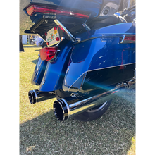 Load image into Gallery viewer, KHROME WERKS 4.5" HP-PLUS CHROME TRACER BILLET TIP MUFFLERS 2017+ TOURING 202735