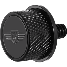 Load image into Gallery viewer, FIGURATI DESIGNS SEAT SCREW BLACK WITH 3M FIGURATI DESIGNS LOGO INSERT FD01-SEAT_SCREW-BLK