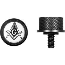 Load image into Gallery viewer, FIGURATI DESIGNS SEAT SCREW BLACK WITH 3M MASONIC EMBLEM INSERT FD42-SEAT_SCREW-BLK