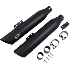 Load image into Gallery viewer, S&amp;S CYCLE MUFFLER S/C BLK 50S FLFB 550-0752B
