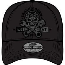 Load image into Gallery viewer, LETHAL THREAT HAT CRASH N BURN BLK OSFA HT82101