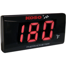 Load image into Gallery viewer, KOSO NORTH AMERICA H2O TEMP GAUGE SUPER THIN RED DIGITS BA024R10