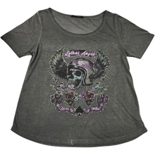 Load image into Gallery viewer, LETHAL THREAT TEE WMN SINWHEELS GRY MD LA20613M