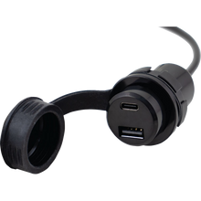 Load image into Gallery viewer, KOSO NORTH AMERICA DUAL PORT USB CHARGER TYPE A + C BLACK KW015010