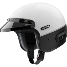 Load image into Gallery viewer, SENA SURGE OPEN-FACE MESH GLOSSY WHITE/MATTE BLACK M SURGE-GWMB00M3
