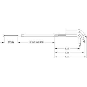 DRAG SPECIALTIES S/STEEL FL THROTTLE CABLE 5332100B