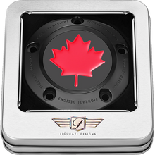 Load image into Gallery viewer, FIGURATI DESIGNS RED MAPLE LEAF TWIN CAM TIMING COVER BLACK FD03-TC-5H-BK