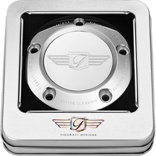 Load image into Gallery viewer, FIGURATI DESIGNS TIMING COVER SILVER WITH FIGURATI DESIGNS LOGO, 5-HOLE FD01-TC-5H-SS