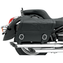 Load image into Gallery viewer, SADDLEMEN SADDLEBAG,FLAME BLK,LG 3501-0213