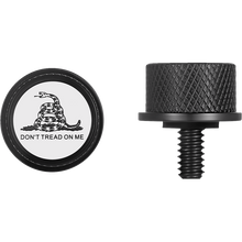 Load image into Gallery viewer, FIGURATI DESIGNS SEAT SCREW BLACK WITH 3M DON'T TREAD ON ME INSERT FD40-SEAT_SCREW-BLK