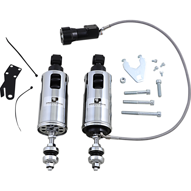 PROGRESSIVE SUSPENSION 00-17 FXST/FLST 422 SERIES SHOCKS W/RAP CHR 422-4104C