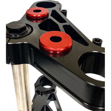 Load image into Gallery viewer, PRO-ONE PERF.MFG. Handlebar Riser Damper Kit, with Red Ano Billet Caps, 103070R