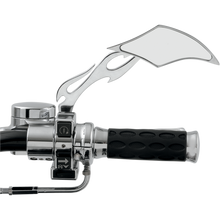 Load image into Gallery viewer, DRAG SPECIALTIES GOTHIC R/H FLAME STEM MIRROR EA 0640-0036