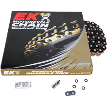 Load image into Gallery viewer, EK CHAIN 520 ZVX3 X 150 LINK BLACK/GOLD 520ZVX3-150KG