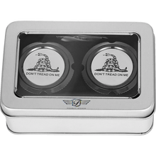 Load image into Gallery viewer, FIGURATI DESIGNS FRONT AXLE NUT COVERS BLACK WITH DON'T TREAD ON ME FD40-FAC-BLK