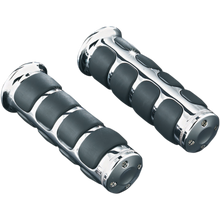 Load image into Gallery viewer, KURYAKYN ISO GRIPS W/CHROME TRIM RINGS 7/8" BAR PN 6180 KUR6180 - Motomike Canada