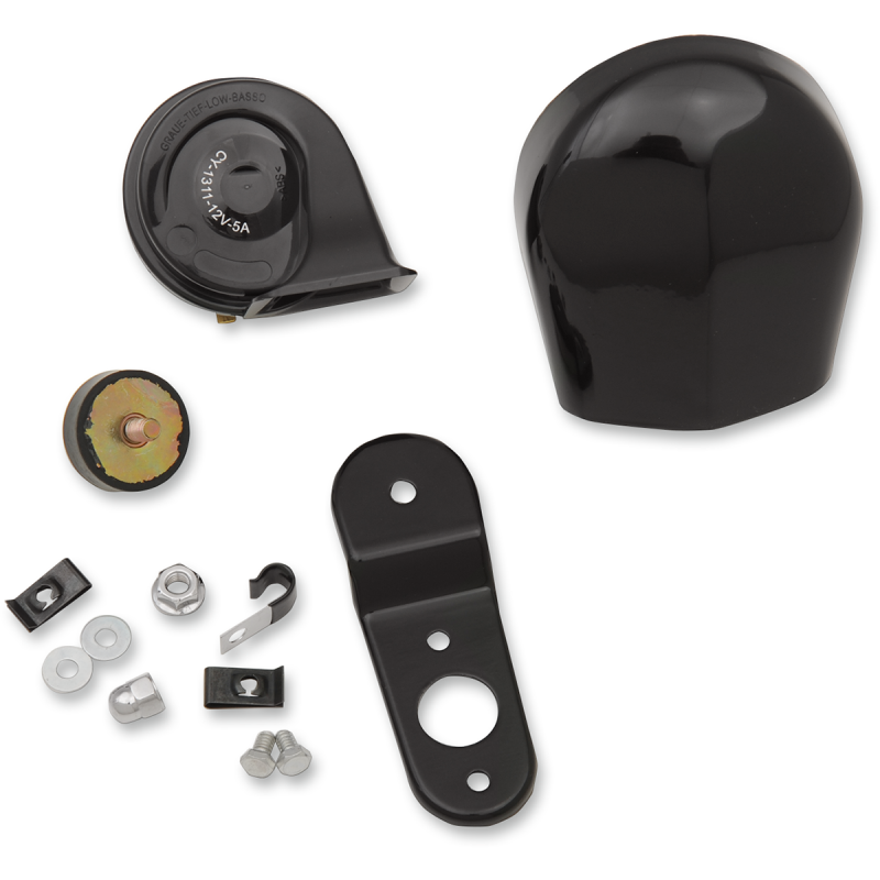 DRAG SPECIALTIES HORN KIT 91-19 FLHT/91-17 S/TAIL  GL/BLK HORN KIT E11-6167GB