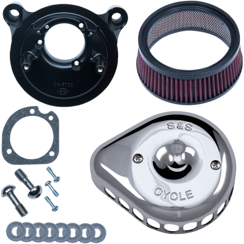 S&S CYCLE 01-17 TW/CAM EFI CHR MINI T/DROP A/CLEANER 170-0441