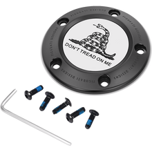Load image into Gallery viewer, FIGURATI DESIGNS TIMING COVER BLACK WITH DON'T TREAD ON ME, 5-HOLE FD40-TC-5H-BLK