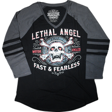 Load image into Gallery viewer, LETHAL THREAT TEE FAST FEARLSS BK/GY LG LA70203L