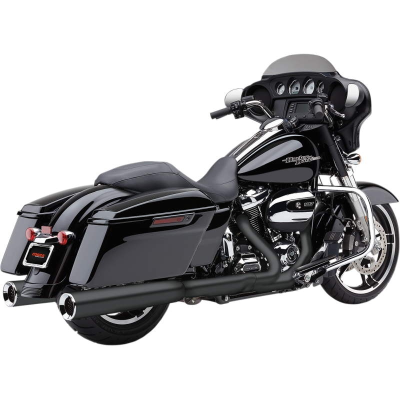 COBRA 17-18 FLH MUFFLERS 4.5 PWRFL BLACK 6214RB
