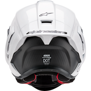 ALPINESTARS (ROAD) S-R10 SOLID HELMET WHT GLS/BLK MT L 8200124-2170-L
