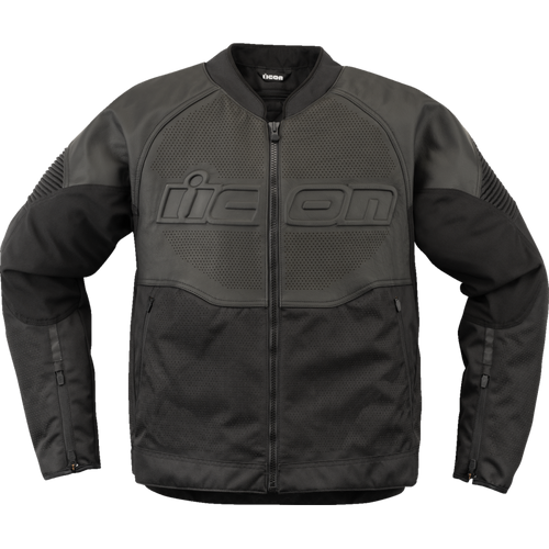 ICON JACKET OVERLORD3 LEATHER CE BK 2X 2810-4116