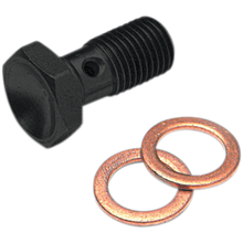 Load image into Gallery viewer, GOODRIDGE 3/8-24 SINGLE BANJO BOLT, LONG BLACK P775-03ZBK