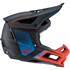 100% AIRCRAFT 2 HELMET CARBON STEEL BLUE/NEON RED - S 80002-00013