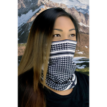 Load image into Gallery viewer, ZAN HEADGEAR MOTLEY TUBE FLEECE HOUNDSTOOTH BLK &amp; WHT TF235BW