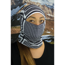 Load image into Gallery viewer, ZAN HEADGEAR MOTLEY TUBE FLEECE HOUNDSTOOTH BLK &amp; WHT TF235BW