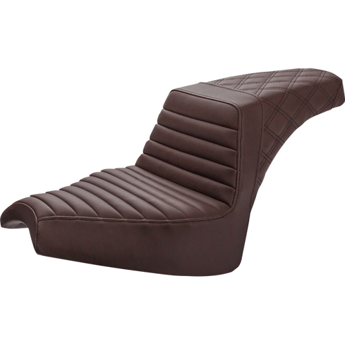 SADDLEMEN Step up Seat - Front Tucknroll/Rear-Lattice - Brown - Chief I21-04-176BR